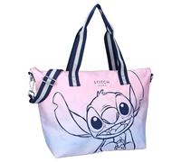 Disney Lilo e Stitch Aloha - Borsa grande Shopper Shopping bag - Dimensioni 48x32x14cm - Multicolore