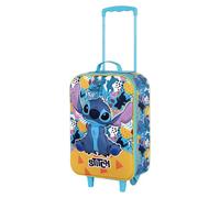 Disney Lilo e Stitch Colors-Valigia Trolley Soft 3D, Turchese, 17 x 33 x 52 cm, Capacità 26 L