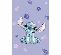 Lilo E Stitch Pile Coperta Confortevole Copriletto Bambini Viola Official Disney