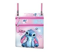 Disney Lilo e Stitch Cosmic-Borsa a Tracolla Action Verticale, Rosa, 15 x 17 cm