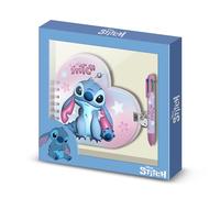 Disney Lilo e Stitch Cosmic-Confezione con Diario Cuore + Penna 6 Colori, Rosa