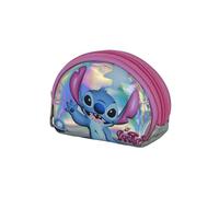 Disney Lilo e Stitch Cosmic-Portamonete Ovale Casual, Argento, 12 x 9 cm