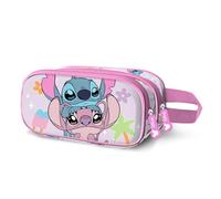 Disney Lilo e Stitch Couple-Astuccio 3D Doppio, Rosa, 22 x 10 cm, Capacità 1,50 L