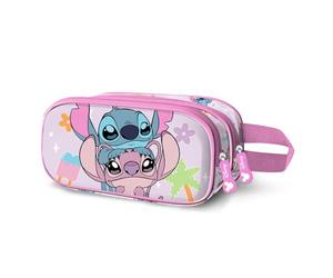 Disney Lilo e Stitch Couple-Astuccio 3D Doppio, Rosa, 22 x 10 cm, Capacità 1,50 L