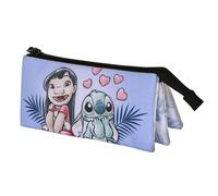 Disney Lilo e Stitch Couple-Astuccio Triplo, Lilla, 23 x 11 cm