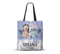 Disney Lilo e Stitch Couple-Borsa della Spesa Shopping FAN, Lilla, 33 x 40 cm