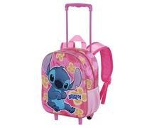 Disney Lilo e Stitch Cute-Zainetto 3D con Ruote Piccolo, Rosa, 26 x 34 cm, Capacità 7 L
