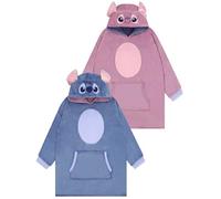 Disney Lilo e Stitch Felpa con Cappuccio Reversibile da Bambina, Felpa Oversize Coperta con Cappuccio Stitch & Angel, Multicolore Taglia Unica