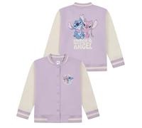 Disney Lilo e Stitch - Giacca varsity bomber per ragazze, motivo Stitch e Angelo, stile baseball per bambini, Viola, 11-12 Years