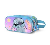 Disney Lilo e Stitch Mischievous-Astuccio 3D Doppio, Blu, 22 x 10 cm, Capacità 1,50 L