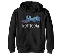 Disney Lilo & Stitch-Not Today Hoodie Hooded Sweatshirt, Nero, 5/5 Bambini e Ragazzi