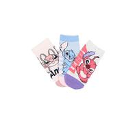 Disney Lilo e Stitch Set 3 Paia di Calzini in Cotone per Bambine e Ragazze, Multicolore con Personaggi Stitch e Angel (IT, Numero, 23, 26, Bianco)