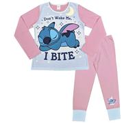 Disney Lilo e Stitch, set completo di pigiami per ragazze in 2 pezzi con Stitch, motivo "Don't Wake Me, I Bite", rosa, età 5-12 anni, Multicolore, 7-8 Years