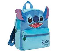 Disney Lilo e Stitch - Zaino in peluche per bambini, zaino per la scuola, 3D, con porta pranzo e per libri, regalo, Blu, Taglia unica
