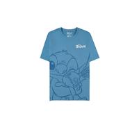 Disney Lilo Hugging Stitch-Unisex Short Sleeved T-Shirt Donna L Blu