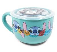Disney Lilo & Stitch Aloha Ceramica Zuppa Tazza Con Sfiati Coperchio Porta 710ml