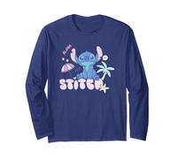 Disney Lilo & Stitch Aloha Cute Stitch Pastel Color Logo Maglia a Manica