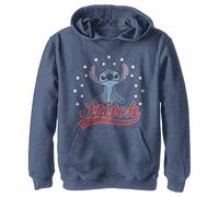 Disney Lilo & Stitch Americana Stitch - Felpa con Cappuccio, Blu Scuro, S