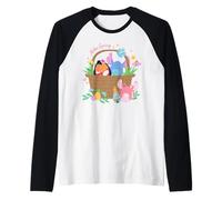 Disney Lilo & Stitch + Angel Aloha Spring Easter Eggs Basket Maglia con Maniche Raglan