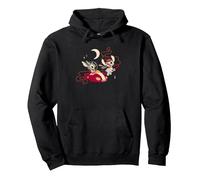 Disney Lilo & Stitch Angel and Stitch Halloween Flight Felpa con Cappuccio, Unisex per adulti, Nero, S