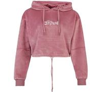 Disney Lilo & Stitch-Angel Cropped Hoodie Felpa con Cappuccio, Rosa, M Donna