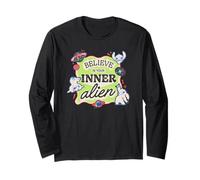 Disney Lilo & Stitch Believe In Your Inner Alien Retro Logo Maglia a Manica