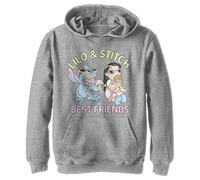 Disney Lilo & Stitch-Best Friends Hoodie Hooded Sweatshirt, Heather Grey, S Boy's
