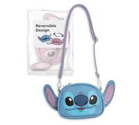 Disney Lilo & Stitch - Borsa a tracolla bifacciale | Borsa a mano blu con personaggio angelo | Tracolla regolabile, piccolo trasportino merchandising cinematografico per bambini
