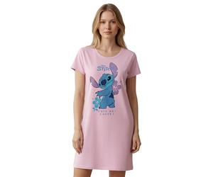Disney Lilo & Stitch Camicia da notte da donna - Cute but Cheeky - Pigiama a maniche corte rosa, Colore: rosa., L