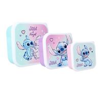 STITCH e ANGEL Snack Box Kit Set 3 Contenitori PORTA MERENDA Spuntini
