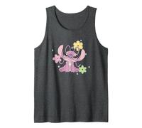 Disney Lilo & Stitch Cute Angel Floral Sparkles Chest Logo Canotta