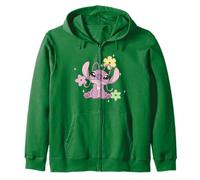 Disney Lilo & Stitch Cute Angel Floral Sparkles Chest Logo Felpa con Cappuccio