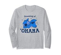 Disney Lilo & Stitch Dreaming Of Ohana Cute Sleepy Stitch Maglia a Manica