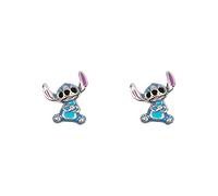 Disney Lilo & Stitch E906250RRHL.PH - Orecchini a lobo in argento sterling con punto smaltato blu, Misura unica, Argento sterling, Nessuna pietra preziosa