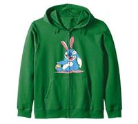 Disney Lilo & Stitch Easter Cute Stitch Bunny Big Chest Logo Felpa con Cappuccio