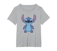 Disney Lilo & Stitch Full Body Frontal View Cute Portrait Maglietta, Donna plus-size, Grigio Melange, 2X