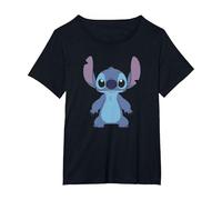 Disney Lilo & Stitch Full Body Frontal View Cute Portrait Maglietta, Donna plus-size, Nero, 2X