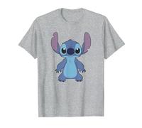 Disney Lilo & Stitch Full Body Frontal View Cute Portrait Maglietta, Uomo, Grigio Melange, XL