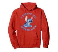 Disney Lilo & Stitch I Don't Do Mornings Distressed Stitch Felpa con Cappuccio