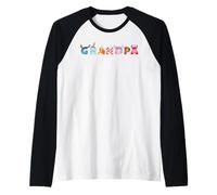 Disney Lilo & Stitch Letters Grandpa Birthday Family Trip Maglia con Maniche Raglan
