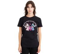 Disney Lilo Stitch Made for Each Other T-Shirt Donna, Nero, L