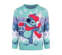 Disney Lilo & Stitch - Maglione natalizio da donna, 100% acrilico, lavorato a maglia, grazioso design a punto invernale, maglieria natalizia da donna, taglie dalla 40 alla 52, Verde, 44-46