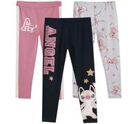 Disney Lilo & Stitch, Minnie Mouse, Frozen Princess Girls 3 Pack Legging Pants Set per bambini piccoli e grandi, Lilo and Stitch - Grigio/Rosa/Nero, 4