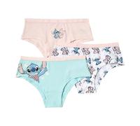 Disney Lilo & Stitch - Mutandine hipsters per ragazze, confezione da 3 pezzi, per bambine dai 5 ai 13 anni, multicolore, 5-6 Anni