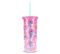Disney Lilo & Stitch Natale Stitch 20-Ounce Fiera Coppa con Coperchio E Paglia
