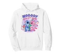 Disney Lilo & Stitch Nobody Gets Left Behing Sketch Logo Felpa con Cappuccio