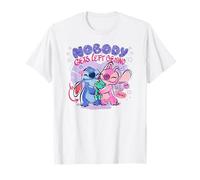 Disney Lilo & Stitch Nobody Gets Left Behing Sketch Logo Maglietta