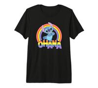 Disney Lilo & Stitch Ohana Rainbow Cute Logo Maglietta premium