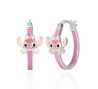 Disney Lilo & Stitch Orecchini a Cerchio Angel Rosa per Donna | Gioiello con Licenza Ufficiale Disney | Confezione Regalo Inclusa