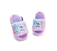 Disney Lilo & Stitch Pantofole per Donne | Pantofole con personaggio Stitch a forma di cuore in rosa e blu | Pantofole da interno per adulti con pelliccia e cinturino elastico al tallone
